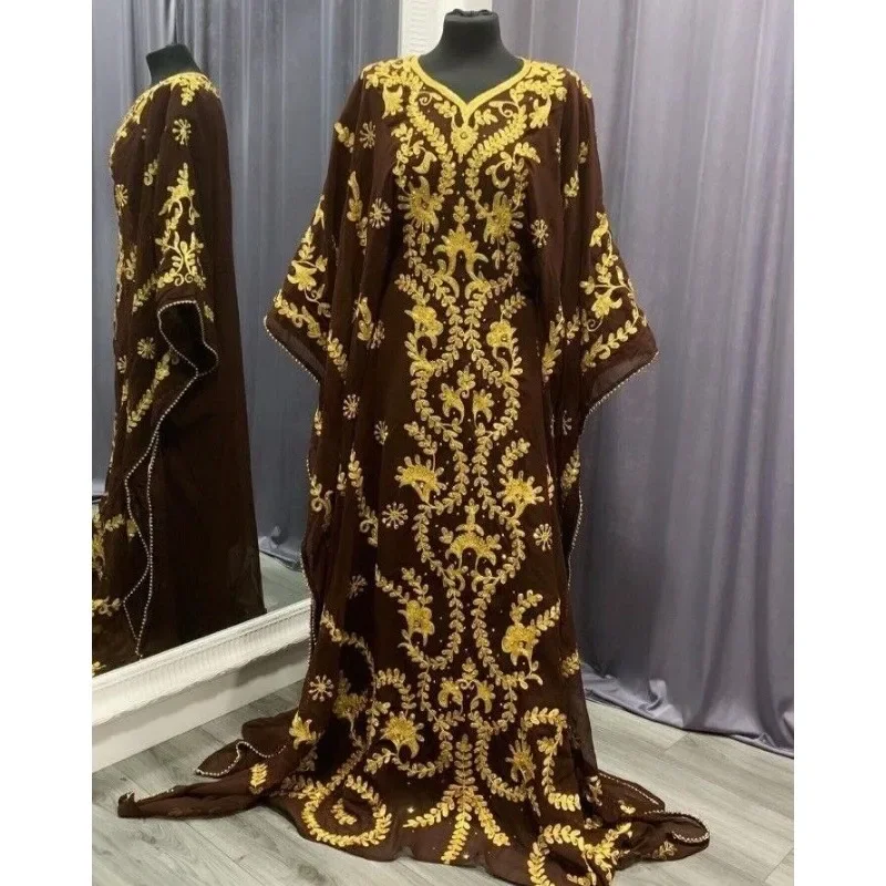 Robe de mariée en cristal unique, robe royale africaine, robe marocaine, caftan de Dubaï, vert