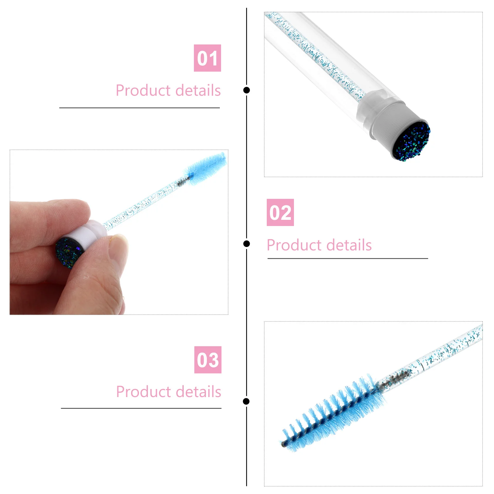 10 قطع من فرشاة الرموش، لمسة نهائية ناعمة، مقبض سهل التثبيت، مشط رموش صديق للسفر لأداة مكياج تطبيق الماسكارا #1