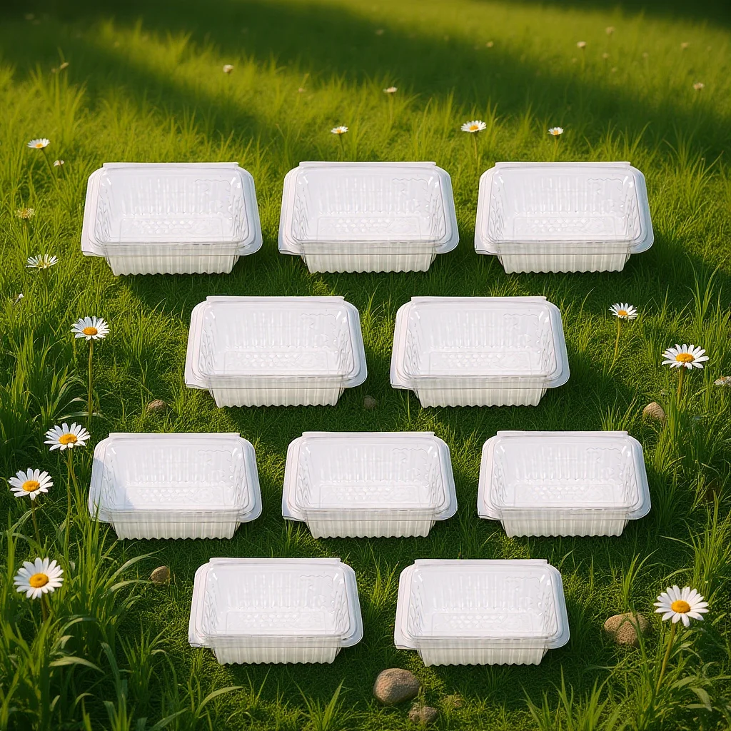 10Pcs Honeycomb Container with Lid Clear Plastic Box for Honey Storage Protection Beekeeping Supplies Equipment