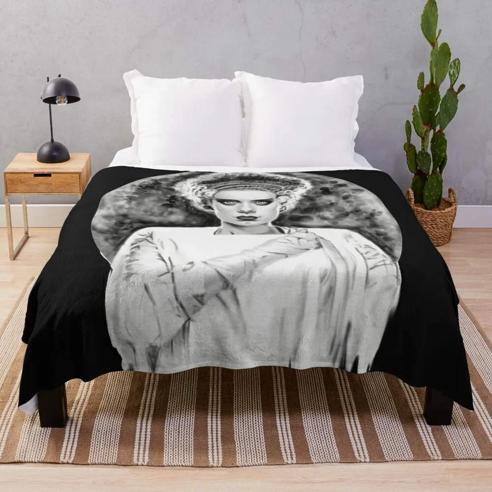 

Frankenstein's Bride Throw Blanket Warm Napping Blanket for Office Couch Bed