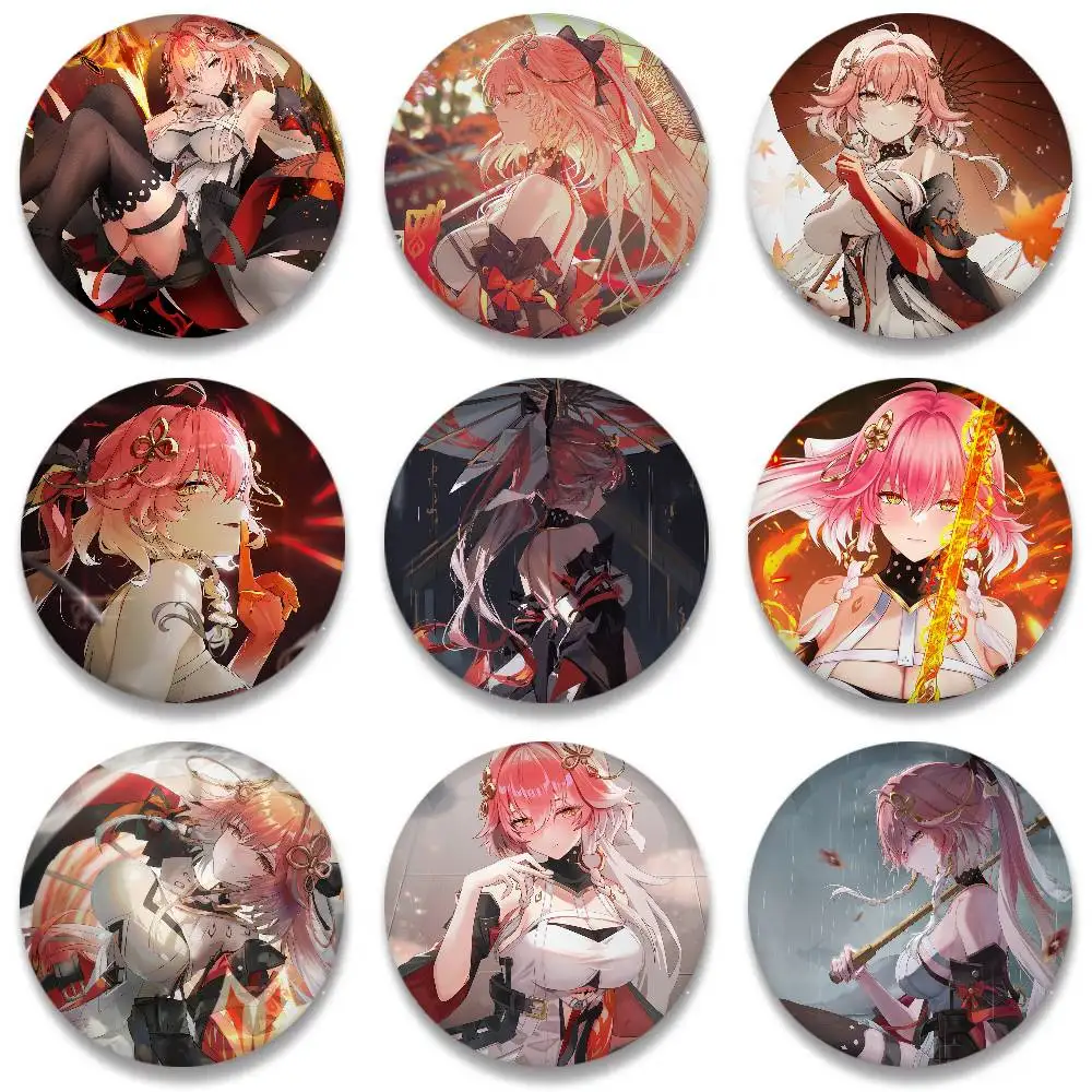 Hot Game Wuthering Waves Changli Badges Round Badge Cartoon Brooch Clothing Backpack Accessories Lapel Pin