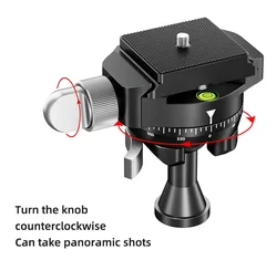 SLR camera panoramic spherical gimbal 360 degree rotating metal gimbal projector gimbal With quick release plate