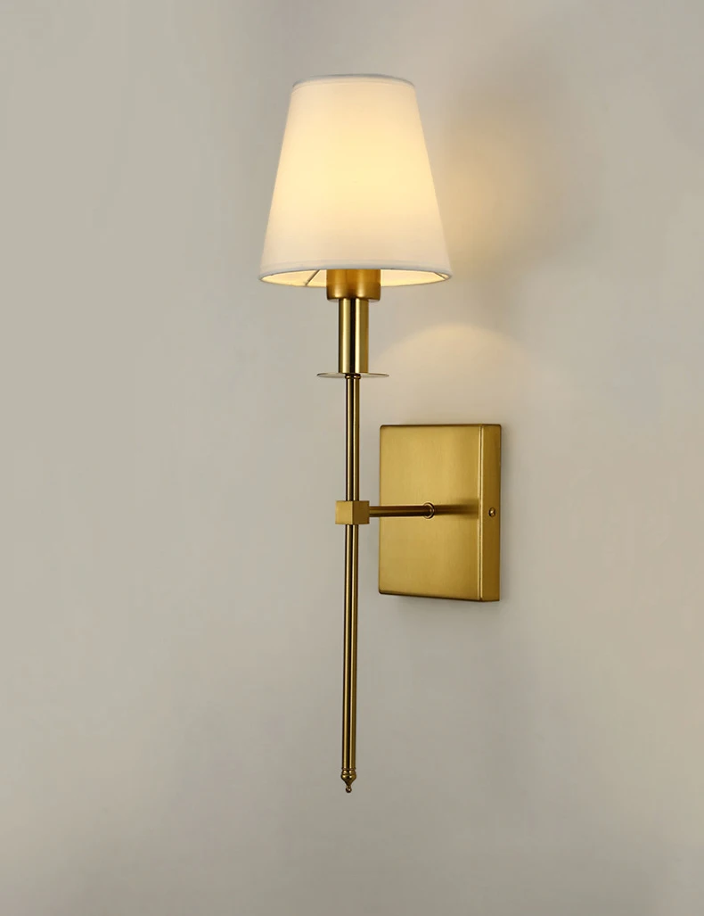 Imagem -02 - Led Wall Sconce para Quarto Lâmpada Interior Luz de Leitura de Cabeceira Espelho de Parede Sombra Decorativa de Tecido Americano