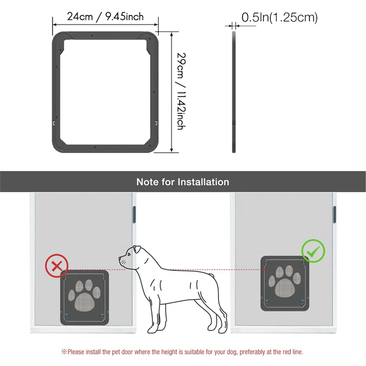 

~【Supernew】Pet Kitty Dog Door Flap Gate Opener Controlled Entry Electronic Screen Window Protector Wall Mosquito Net(Small)