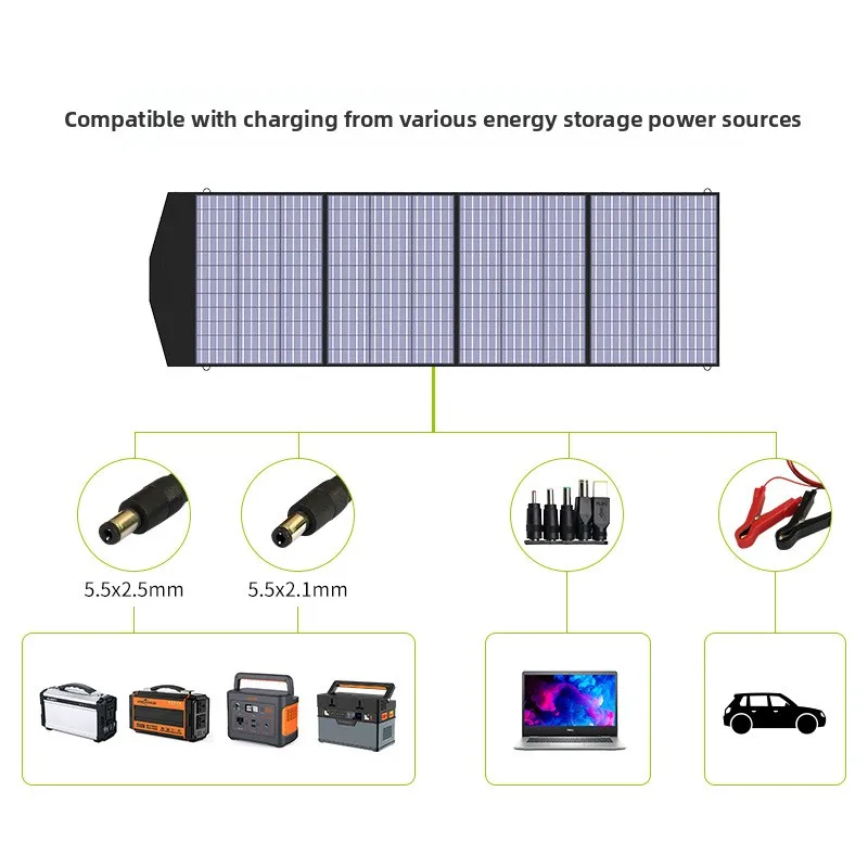 Waterproof Portable Solar Charging Pad, Outdoor Solar Folding Pack, 200W High-power Car Solar Panel