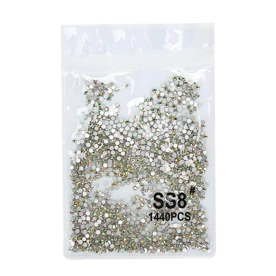 1440 Stück Nagel-Flachsteine, klare AB-Glas-Strass-Steine SS3-SS12, 3D-Edelsteine, nicht heißfixierbar, für Nagelkunst-Dekoration – Detail 10