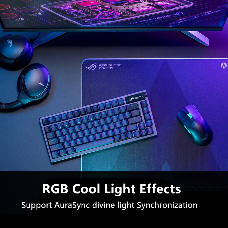 ROG Azoth Mechanical Keyboard the third mock examination Game Keyboard Hot Plug Customized 75% with Gasket Structure OLED