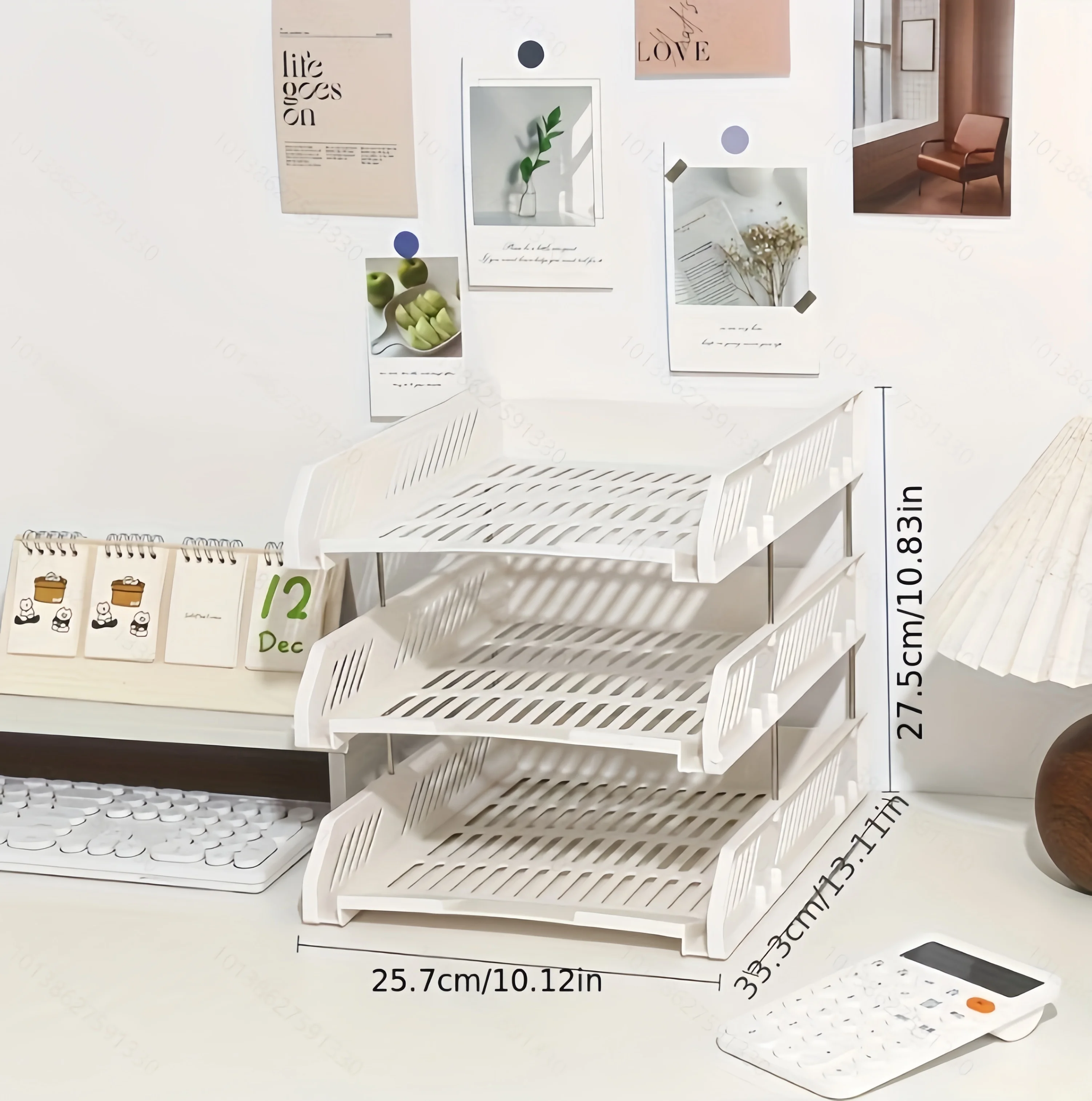 2 Pack Multi-Layer File Trays, Moisture-Proof File Storage, Strong and Durable File Frame, Desktop Storage File Rack, Informatio