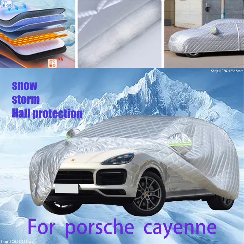 

For porsche cayenne Outdoor Cotton Thickened Awning For Car Anti Hail Protection Snow Covers Sunshade Waterproof Dustproof