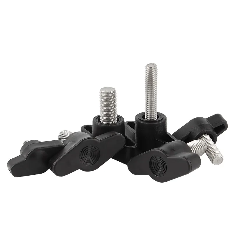 2 stks/partij M4 M5 M6 M8 Pruim Bakeliet Hand Draai Schroef 304 roestvrij staal + Vlinder Plastic Hoofd Handknop Schroef T handvat Schroef