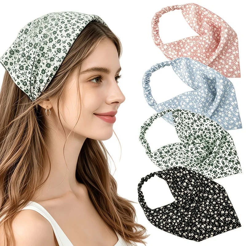 1pc of Fashionable, Versatile, Breathable Daisy Sweet Style Headband, Elastic Triangle Headscarf, Sports Elastic Headband