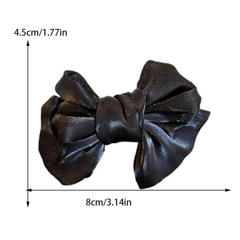 1/3 Stück einfarbige, glänzende Haarspange mit Schleife und Netz für Damen, elegante Haarspange für den täglichen Gebrauch, modisches Haaraccessoire für Mädchen. – Detail 2