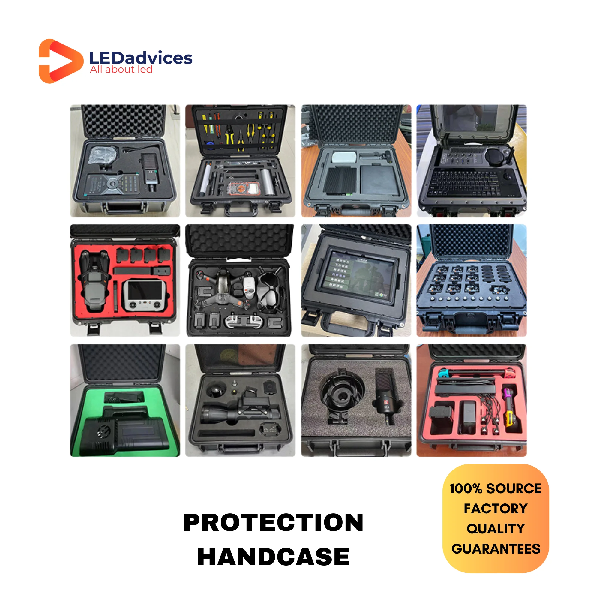 IP67 Protection Handcase, Thickened safety protection box, multi-functional instrument and equipment box, waterproof