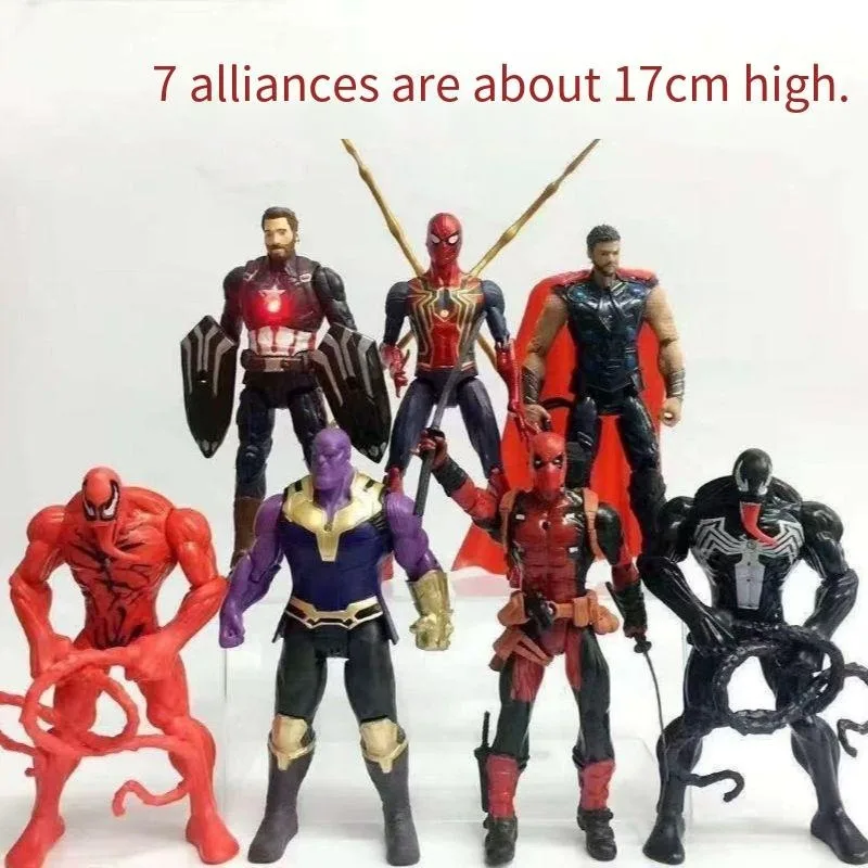 

Venom of Avengers Heroes Around the Movie Deadpool Steel Spider-Man Doll Model Hand-made Decorative Toy Doll