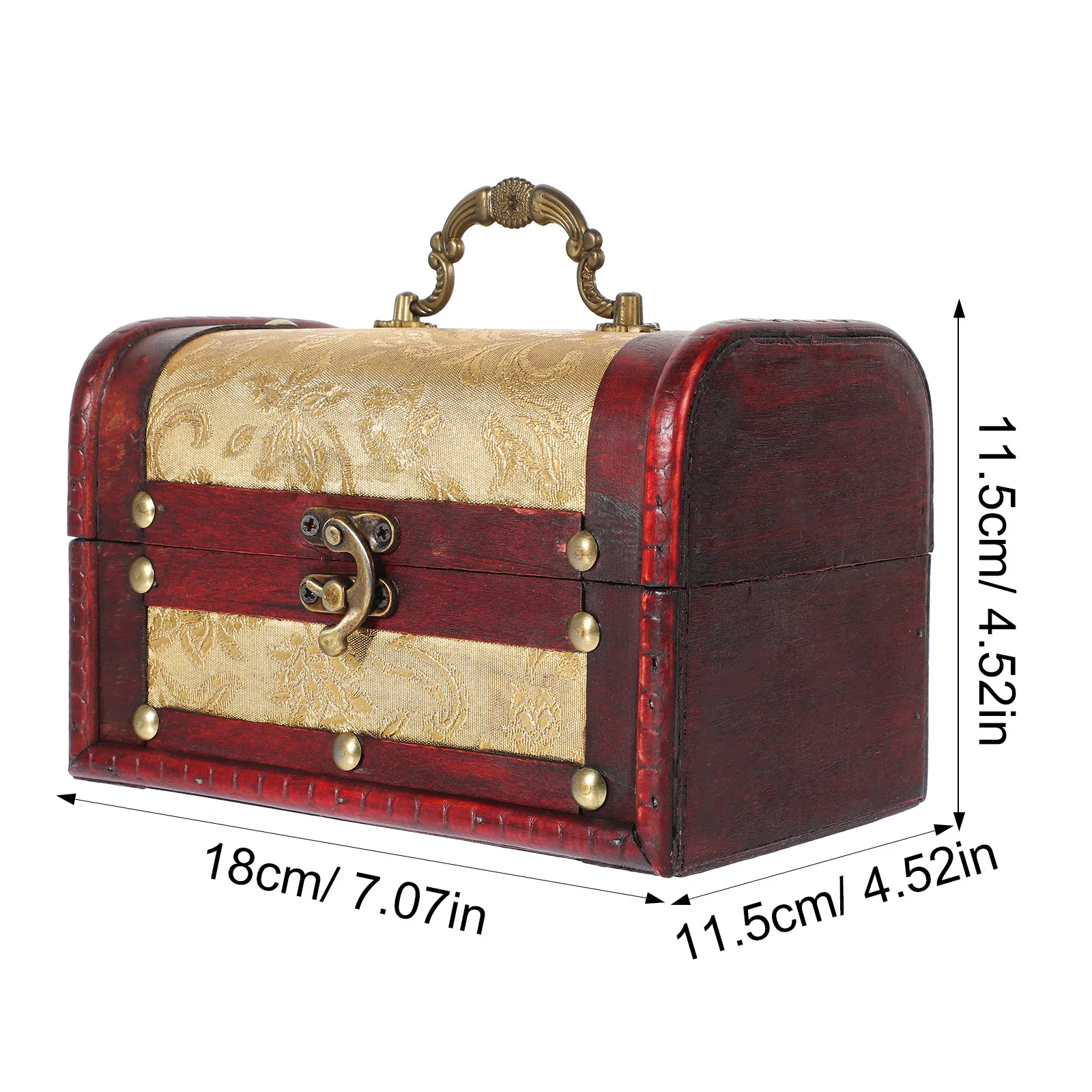 Wooden Treasure Box Jewelry Storage Case Retro Trinket Box Photo Prop Vintage Keepsake Chest Jewelry Chest Photo Prop