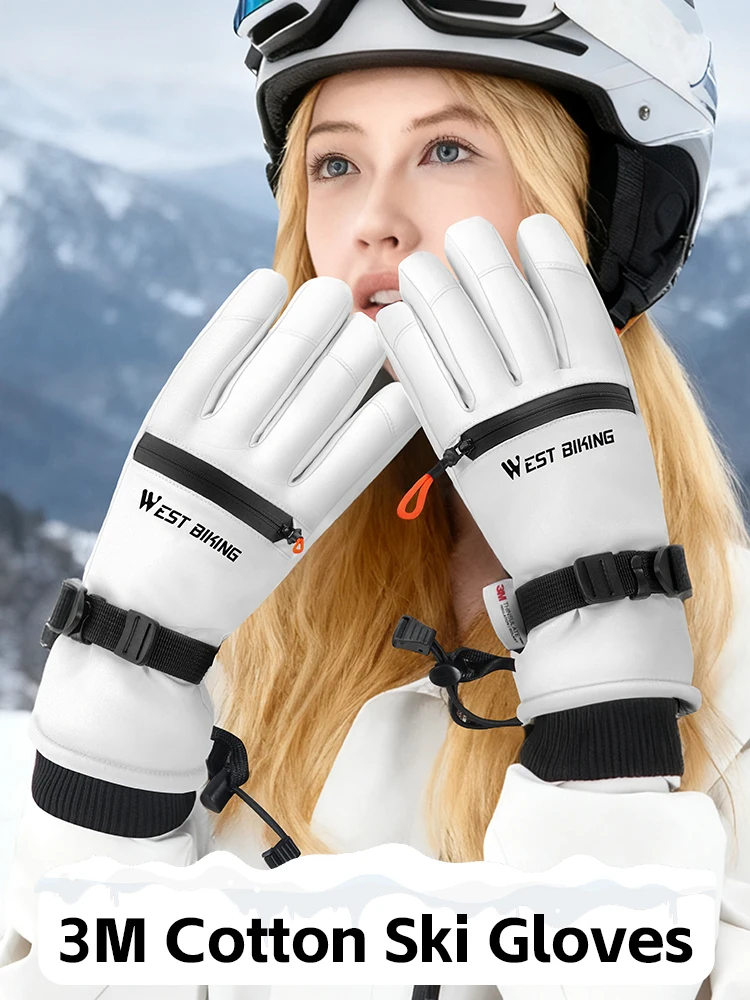 AliExpress West Biking WEST BIKING Winter Ski Gloves Outdoor Thermal Touchscreen Gloves Sports Cycling Running Skiing Men Women Waterproof Warm Gloves