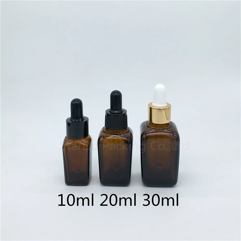 10ml 20ml 30ml Amber Essential Oil Bottle, Reagent Eye Dropper Glass Aromatherapy Liquid Pipette Bottle Refillable 100pcs