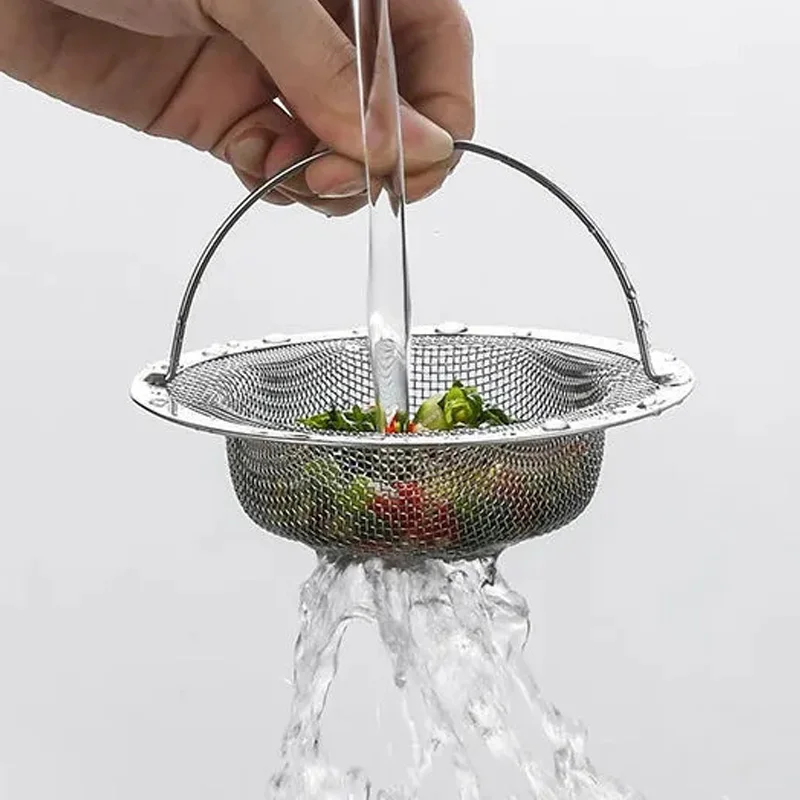 Kitchen Sink Strainer 13cm, Food Scrap Catcher for Drain Protection, Removable Stainless Steel Filter