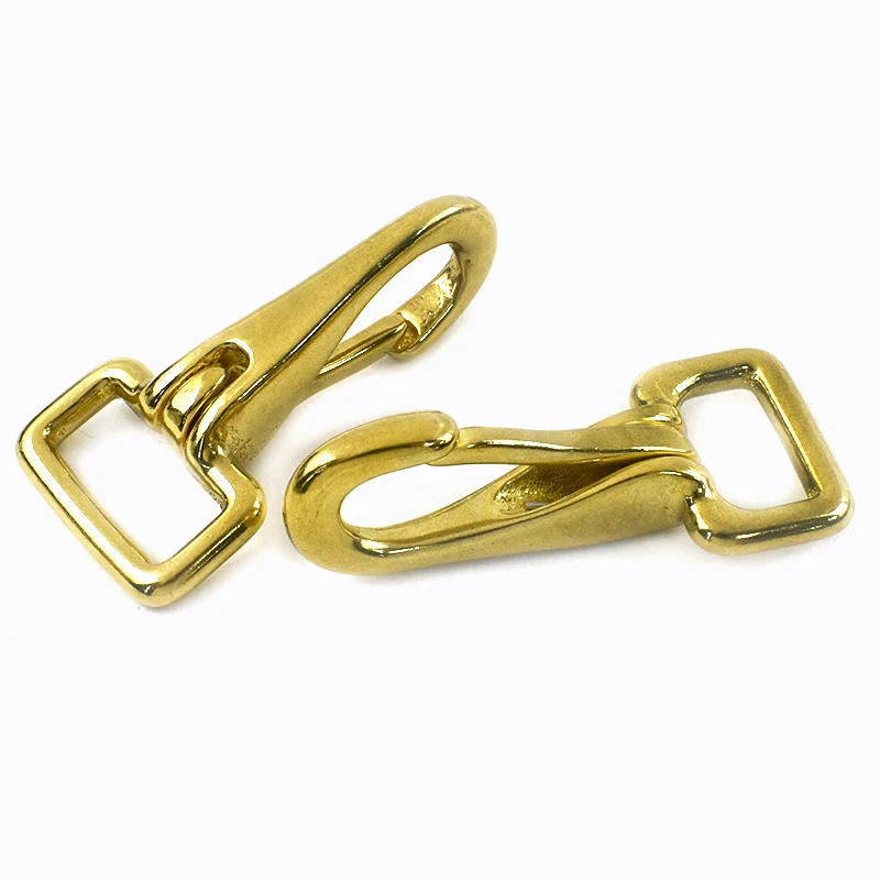 1-5Pcs Solid Brass Hook Buckle Carabiner Trigger Clip Snap Clasp Bag Strap Dog Collar Key Chain Buckles DIY Hardware Accessories