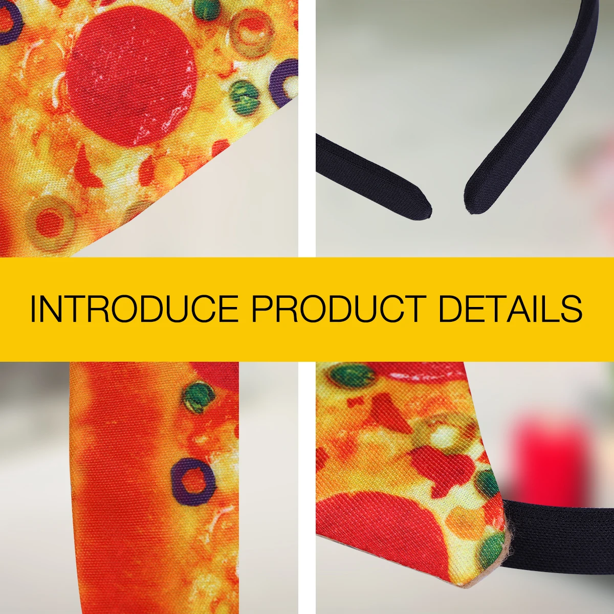 

Pizza Headb Halloween Hair Accessories for Kids Girls Women Felt Costume Adults Bright Colors Unique Design Festive B