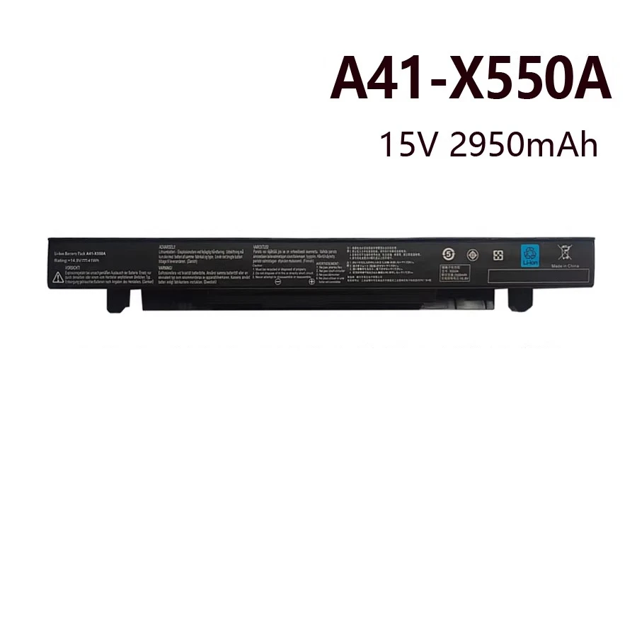 For asus y581c y481c a450c x/a550c x450v/c fx50j battery a41-x550a