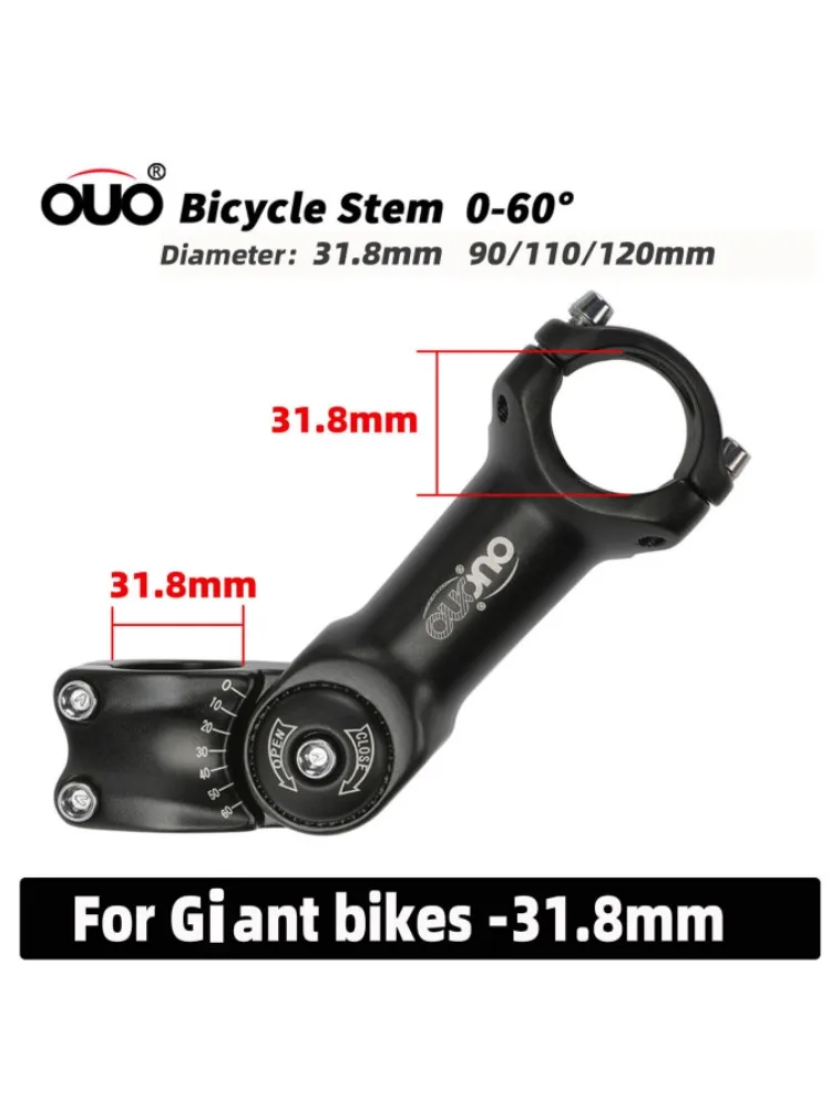 AliExpress OUO Mtb Power For Giant OD2 31.8mm CNC Adjustable Bicycle Stem Riser 31.8mm Handlebar Stem Bicycle Fork Bike Table Takeaway