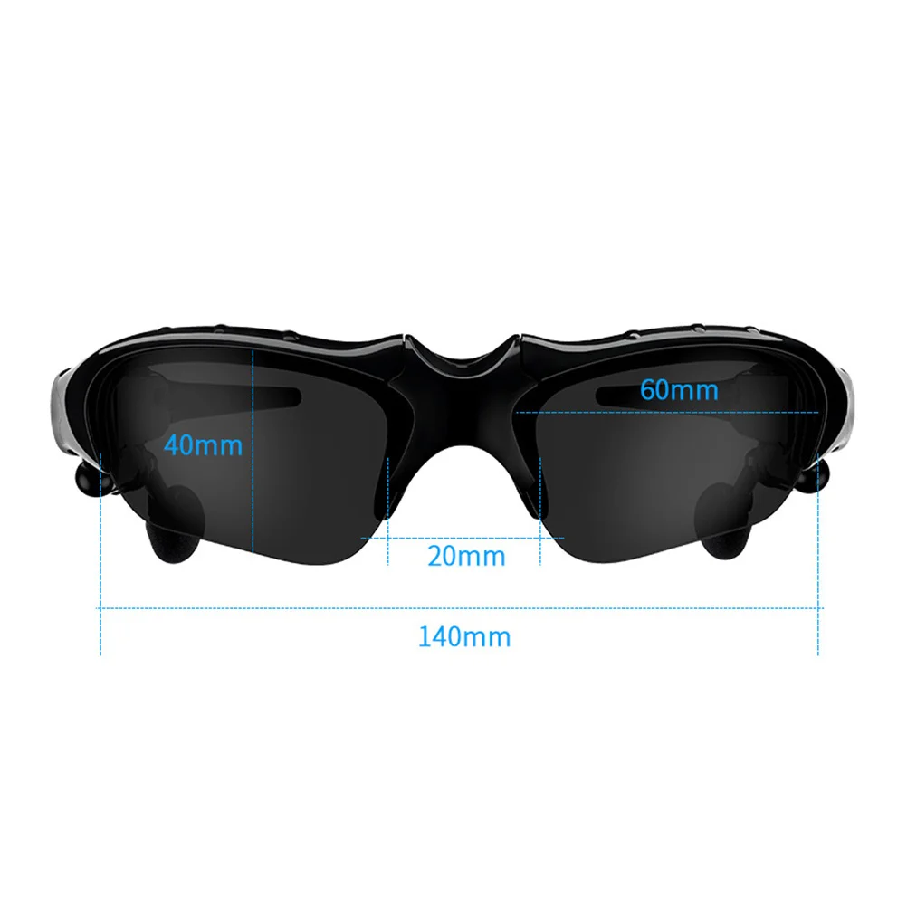 

0pcs Glasses Headset Polarized Lenses Phone Calls Music Playback Volume Up/Down Next/Previous Song