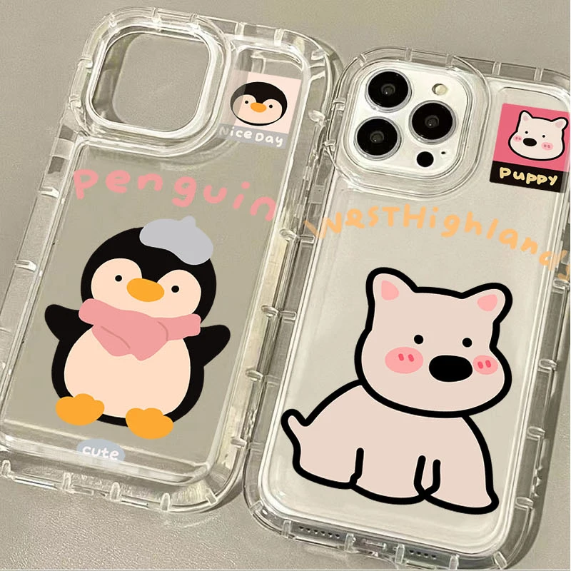 Cartoon Penguin Puppy Cat Cute Case for Samsung Galaxy A15 A55 A05 A05S A14 A24 A13 A23 A73 A12 A22 A32 A52 A52S A72 A31 A51 A71