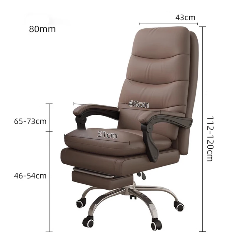 Stylish Brown Office Chair Luxury Footrest Comfortable Swivel Gaming Chair Modern Aesthetic Cadeira Escritório Office Furniture