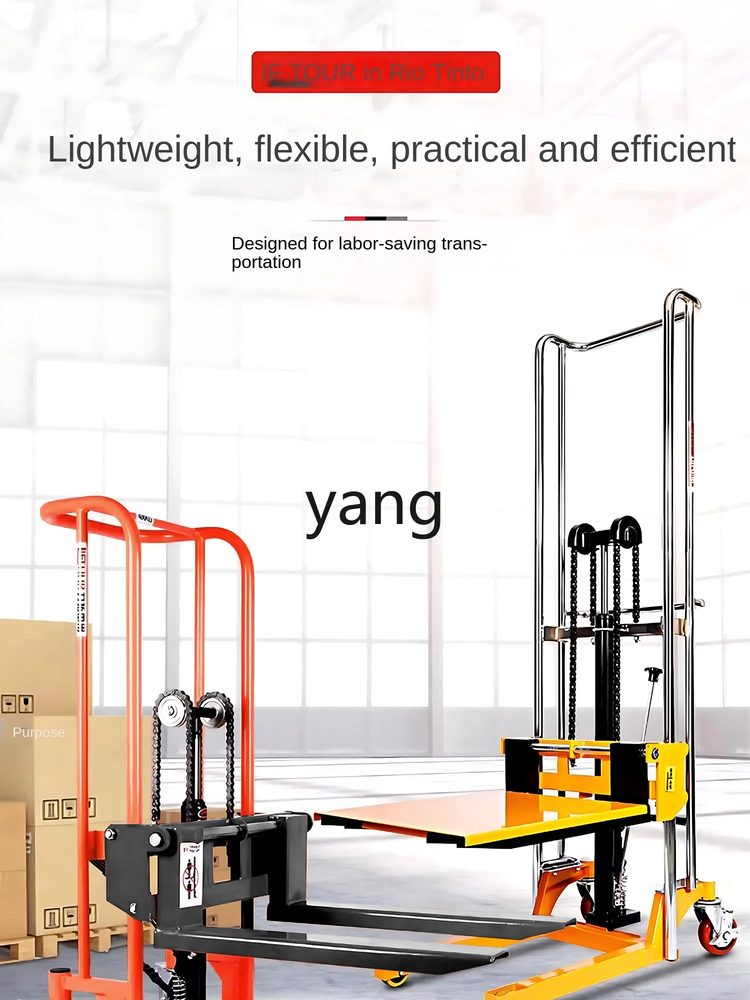 Yhl Unloading Small Forklift Manual Small Stacker Lift Truck Miniature Lift Car Truck