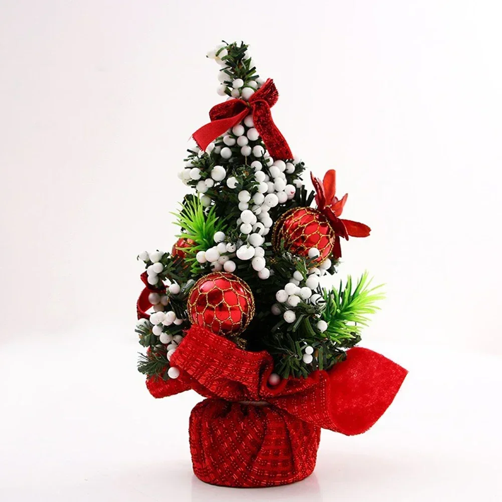 Mini Tree Christmas Tree For Home 1pc 20cm Festival Supplies Miniature Navidad Santa Claus Tabletop Decoration