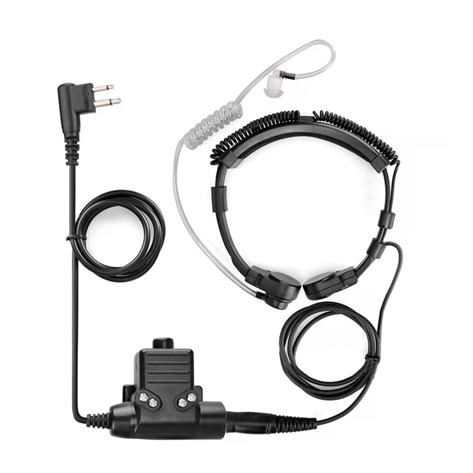 Walkie Talkie Microfoon Zware U94 PTT Hals Keel Mic Oortelefoon Radio Nato Tactische Headset Voor Baofeng Voor Kenwood Voor HYT