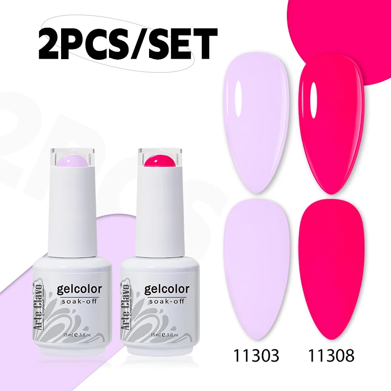 Arte clavo gel unha polonês conjunto 2 pçs base primer casaco superior mix cor kit de unhas para manicure gel polonês semi permanente conjunto da arte do prego