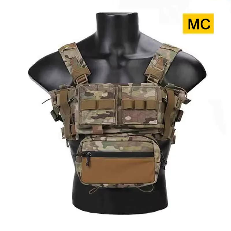 EMERSONGEAR Taktisches Chest Rig Micro Fight Chissis MK3 Chest Rig Airsoft Jagd Kampfweste mit 5,56 Mag Pouch Multi-Camo – Detail 12