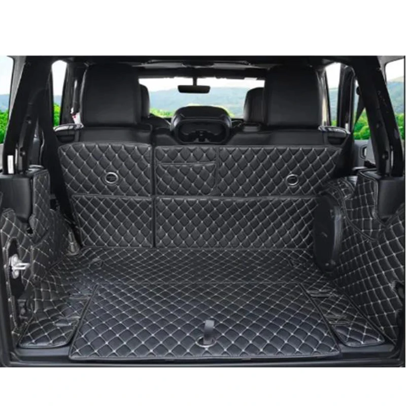 High Quality ! Special car trunk mats for Jeep Wrangler JL 4 door 2022 -2018 durable cargo liner boot carpets for Wrangler 2021