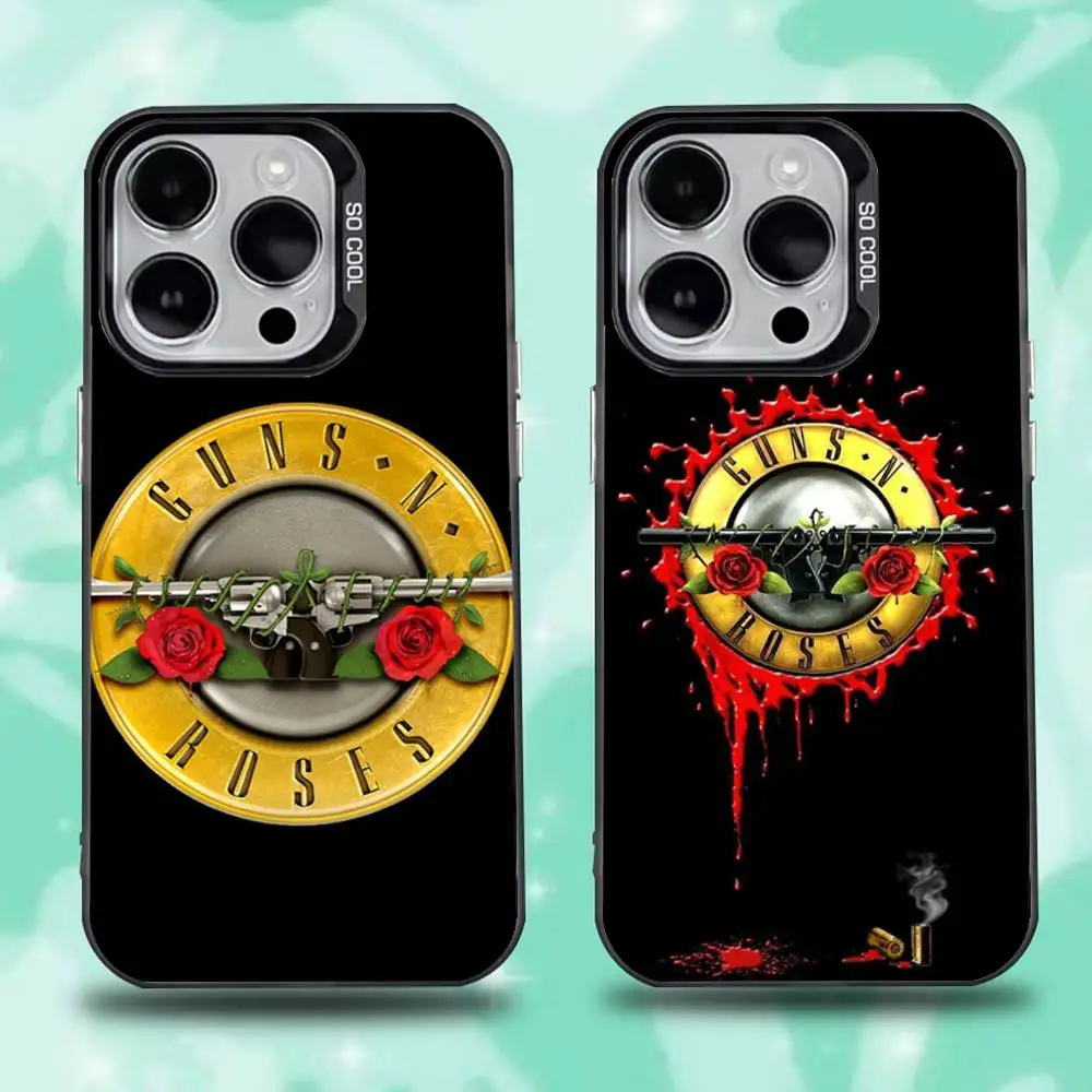 

Band G-Guns N Roses Phone Case For iPhone 16,15,14,13,12,11,Pro,Max,Plus,Mini,XS,SE Anti Fall Black Matte Hard Bumper