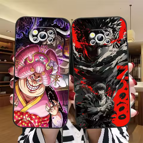 Japanese One Piece Cartoon For Xiaomi Mi Poco F5 F4 F3 X6 X5 X4 X3 M6 M5 M5S M4 M3 C65 Pro GT NFC 5G Black Funda Phone Case