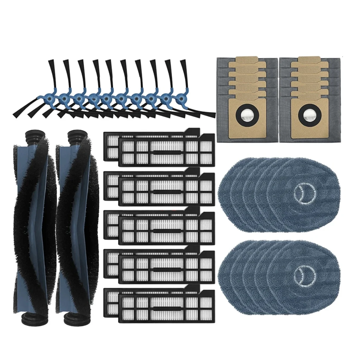 

Сменные накладки для швабры, основная и боковая щетки, фильтры НЕРА, мешки для пыли, совместимы с X10 Pro Onmi, Запчасти и аксессуары
