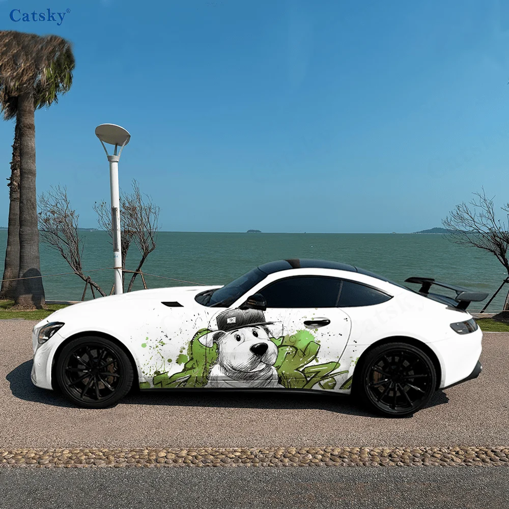 

Colorful Dog High Quality Creative Pattern Stickers Car Body Door Side Two Fashionable Stickers Two Decorations Suitable for All