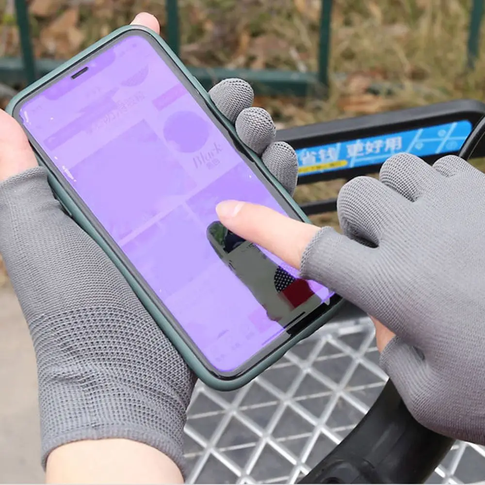 Einfarbige Outdoor-Radfahren wind dichten Sonnenschutz zeigen zwei Finger Männer Nylon handschuhe Anti-Rutsch-Handschuhe Touchscreen-Handschuhe