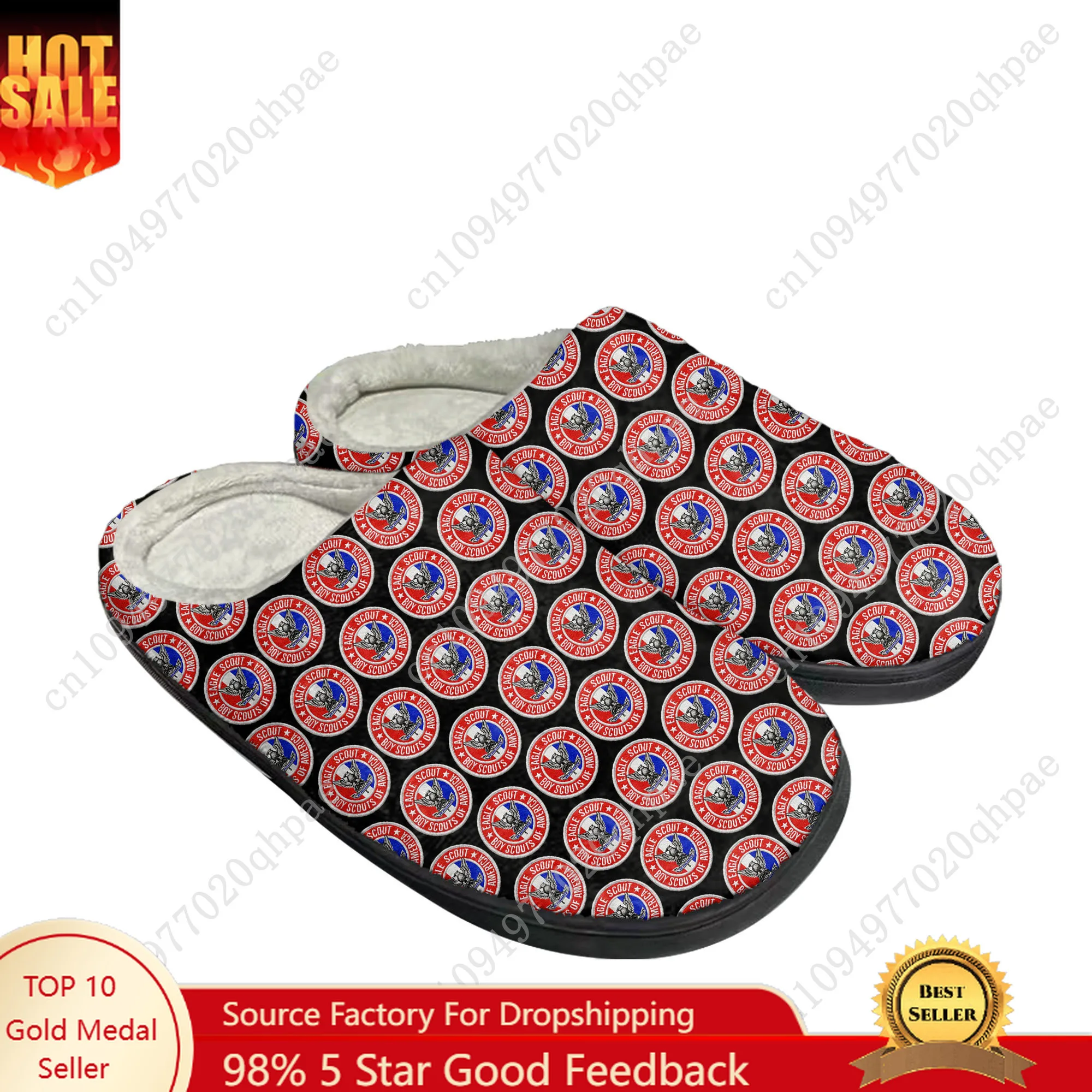 

Eagle Scout Cotton Slippers High Quality Mens Womens Youth Boy Girl Plush Bedroom Keep Warm Shoes Customized Thermal Slipper