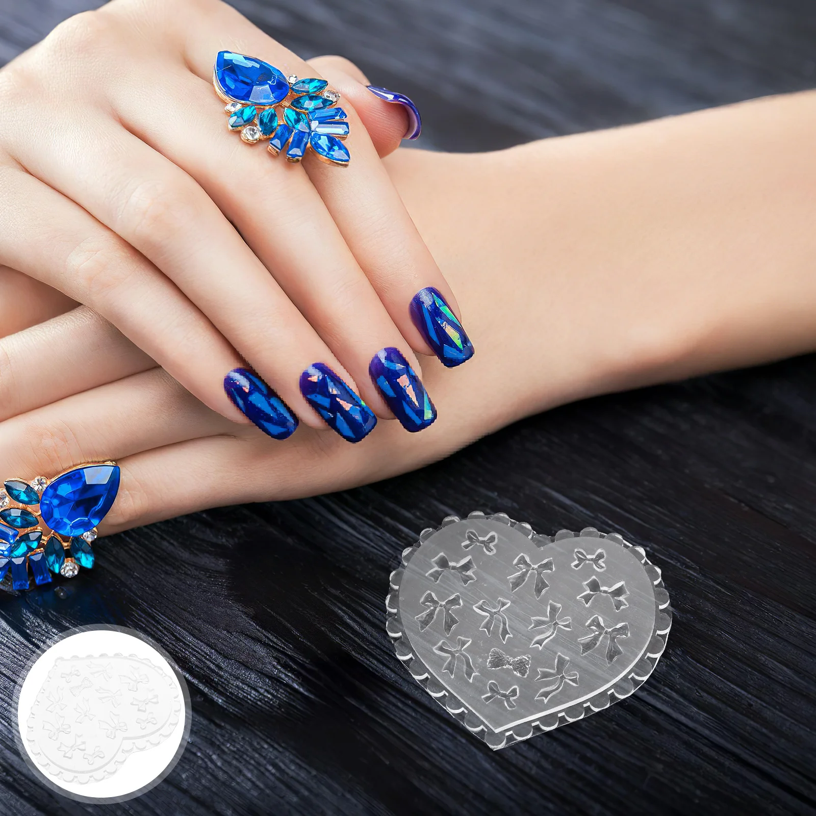 

4 Pcs Nail Art Decoration Mold Decorative Accessories Bowknot Silicone Molds Tool Silica Gel Epoxy Resin Polymer