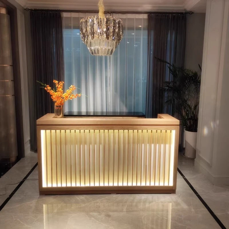 Shop Bench Elegant Reception Desk Luxury Business Reception Desk Clinical Aesthetic Mostrador De Tienda Beauty Furniture