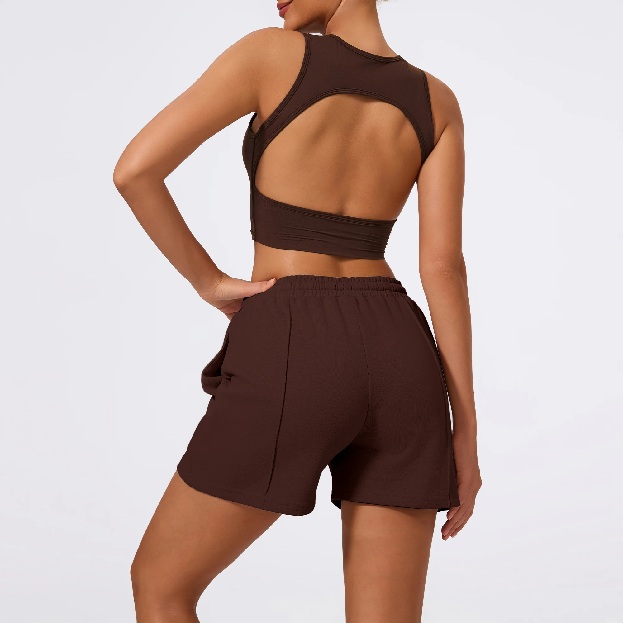 Hearuisavy 2 قطعة السراويل الرياضية النسائية مجموعات اليوغا القمم الإناث مستقيم صالح Sweatpants تشغيل الدراجات تجريب سترة ملابس رياضية للصالة الرياضية