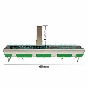 Máy trộn chiết áp trượt thẳng, điện trở thay đổi, A103, B103, 10K, OHM, 6Pins, Fader Kênh kép, 60mm, 5PCS 10 Sliding Fader bán hàng chính - №8