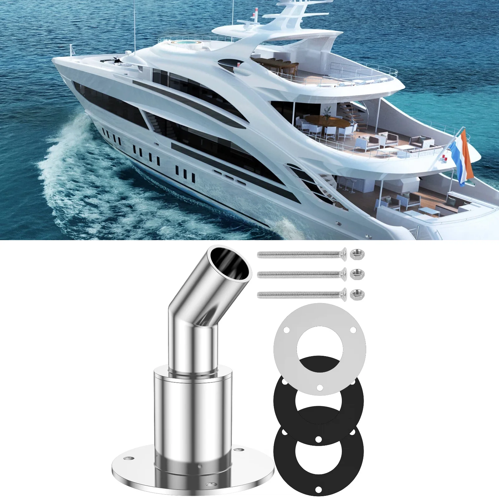 

316 stainless steel through exhaust fittings rust prevention easy installation simple and multifunctional exhaust fittings