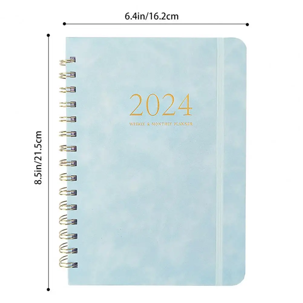 A5 Diary Agenda Notebook Smooth Writing Schedule Book Thickened Page Coil Ring 2024 Weekly Planner Notebook Gift Daily Journal