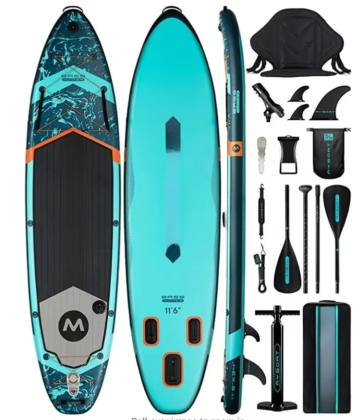 11 pés 6 polegadas de comprimento paddle board assento inflável placa de remo de pesca vertical com bomba de ar elétrica