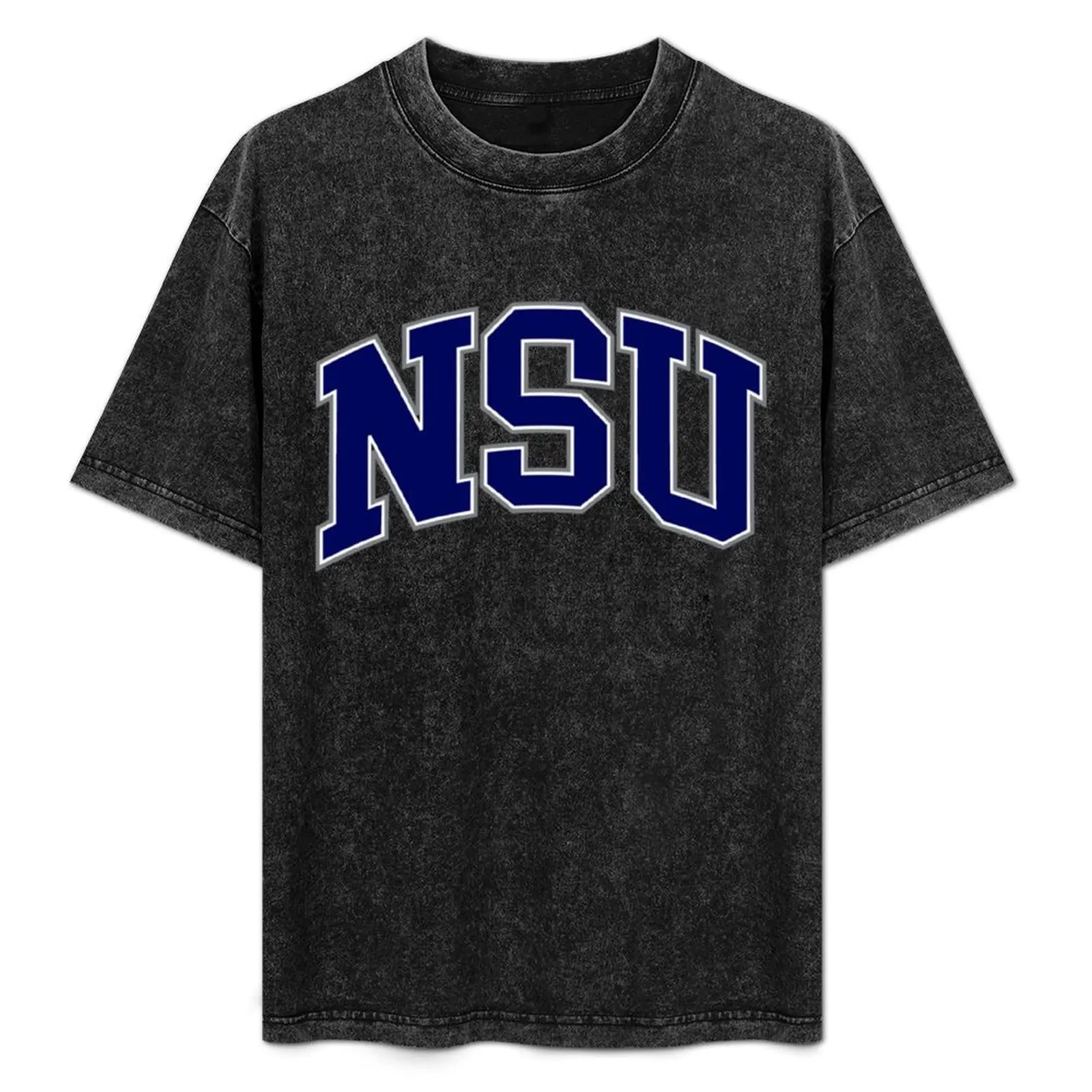

nsu - college font curved T-Shirt Gym Exercise Short Sleeve T-Shirt