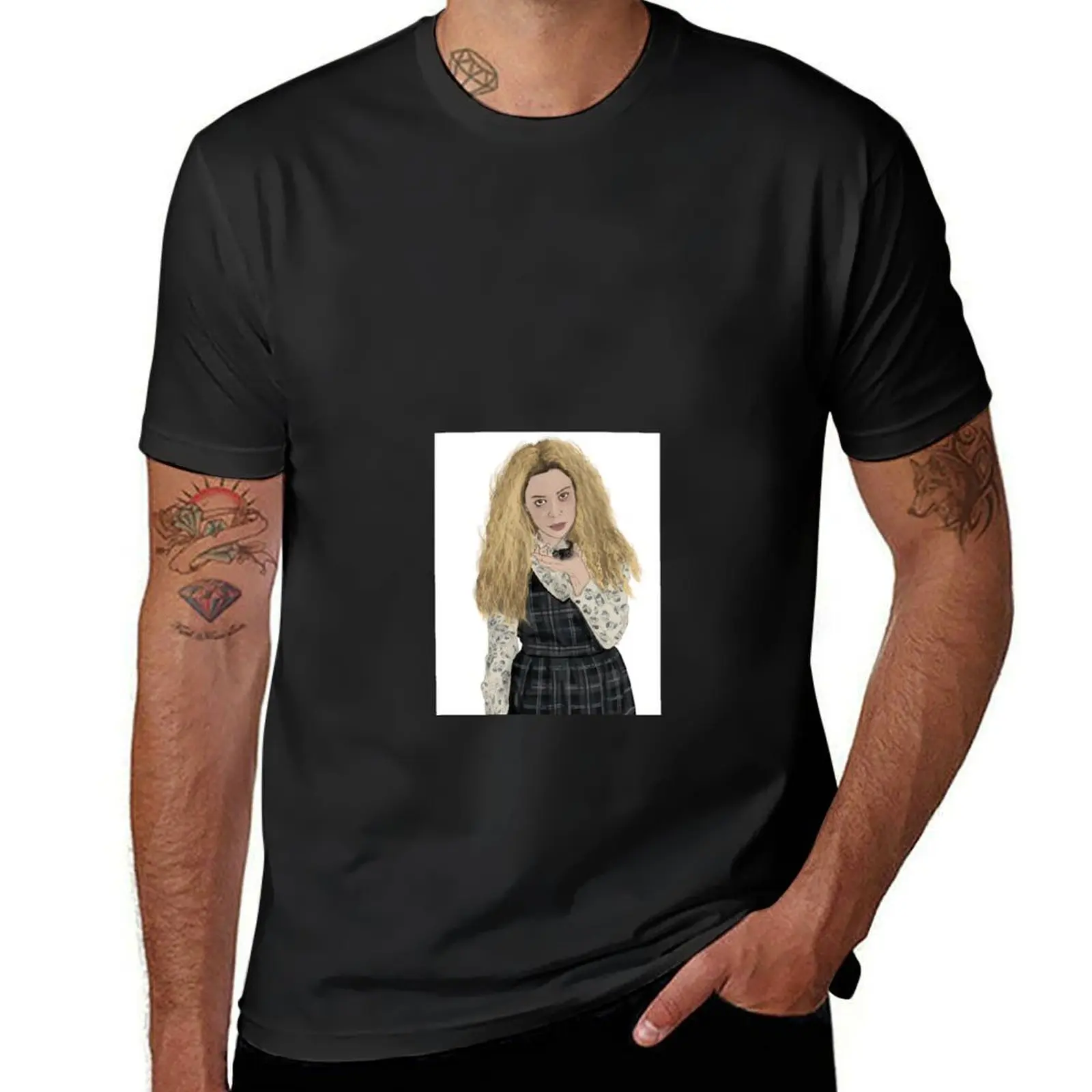 of OrphanBlack Draw Helena Procreate for fans (realistic version) T-Shirt Aesthetic clothing for a boy mens clothing